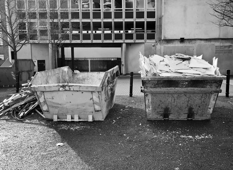Construction site generating waste materials