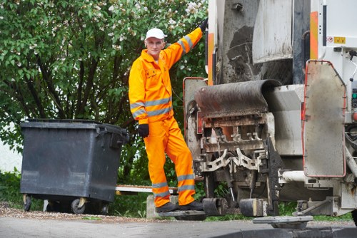 Emergency response kit and staff assembling for drill at a skip site